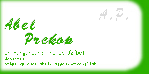 abel prekop business card